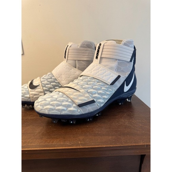 Nike Force Savage Elite 2 Football Cleats White/Navy Men's Size 17 NEVER WORN - Picture 1 of 9
